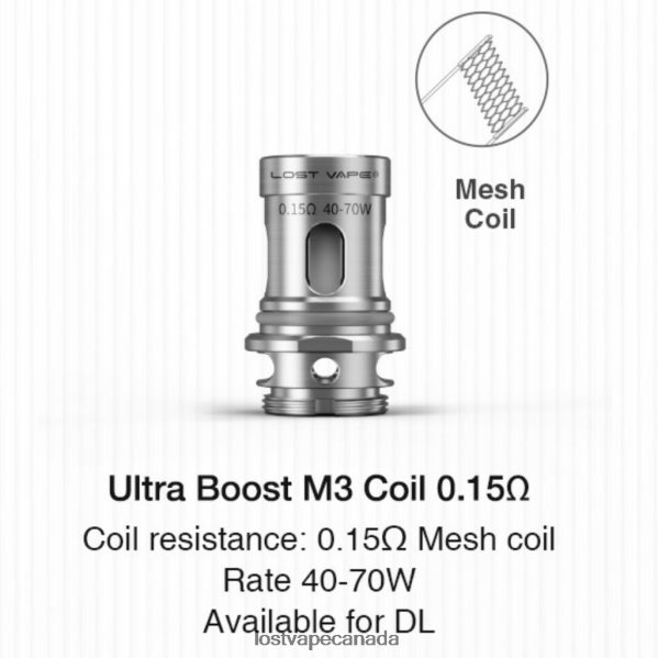 Lost Vape Ultra Boost Coils (5-Pack) 220P8B348 - Lost Vape Canada M3 V2 0.15ohm