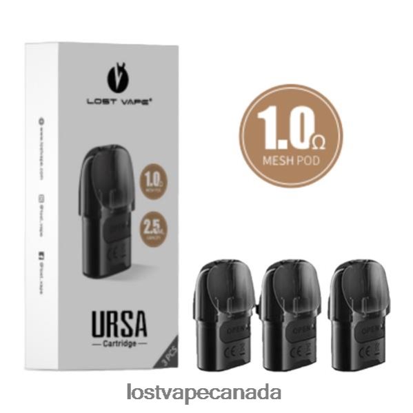 Lost Vape URSA Replacement Pods | 2.5mL (3-Pack) 220P8B124 - Lost Vape Price Canada Black 1.ohm